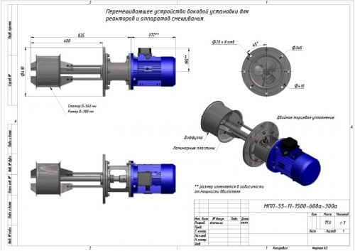 Миксер мпп-55-11-1500-600а-300а