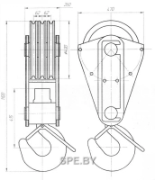 Крюковая подвеска ПК-12,5-17А-3-400-16,5