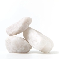 Камень для бани Кварц белый обвалованный, фракция 80-120мм