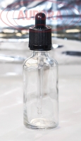 Флакон 50мл стеклянный с пипеткой кпв черного цвета e-liquid