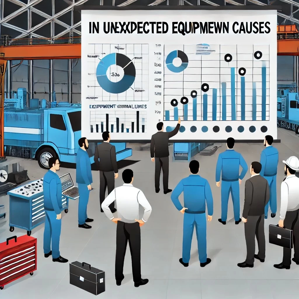 изображение, иллюстрирующее анализ причин поломок оборудования в промышленной среде.