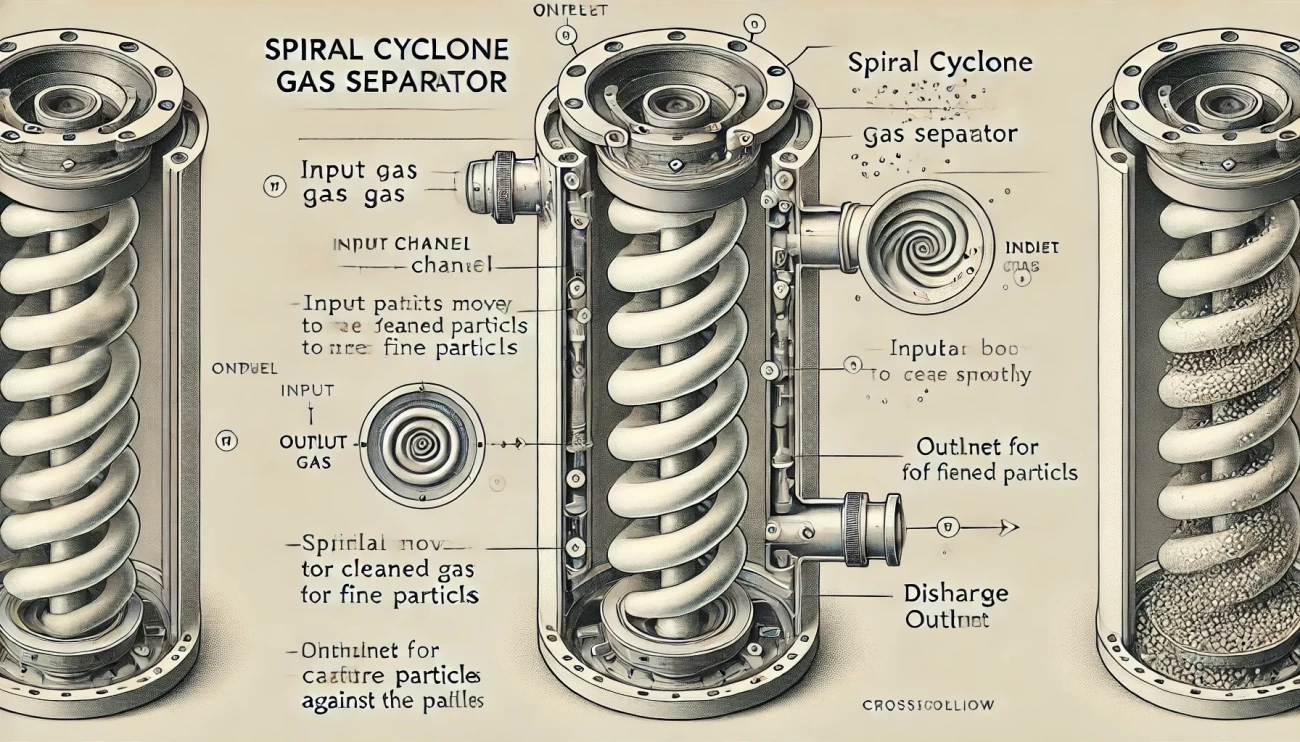 схема спирального циклонного газосепаратора 