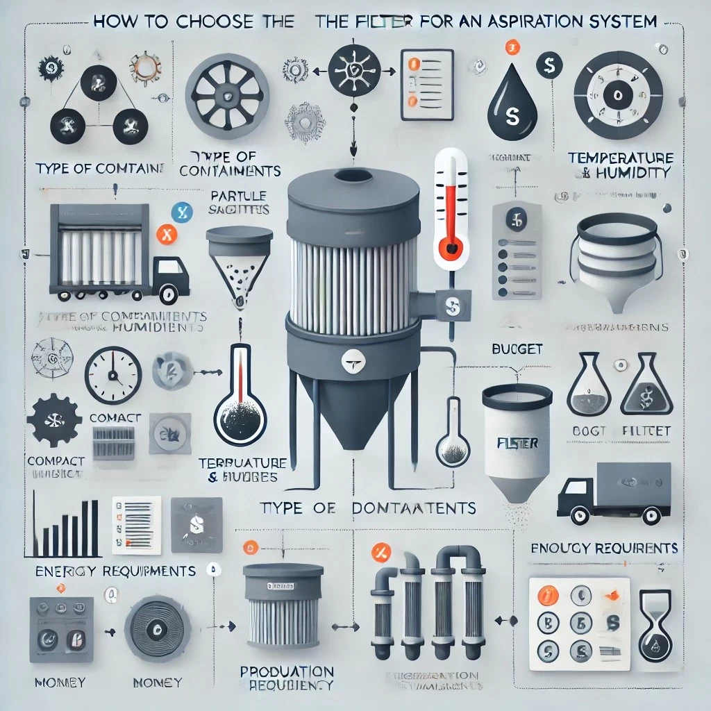 инфографика по выбору подходящего фильтра для аспирационной системы