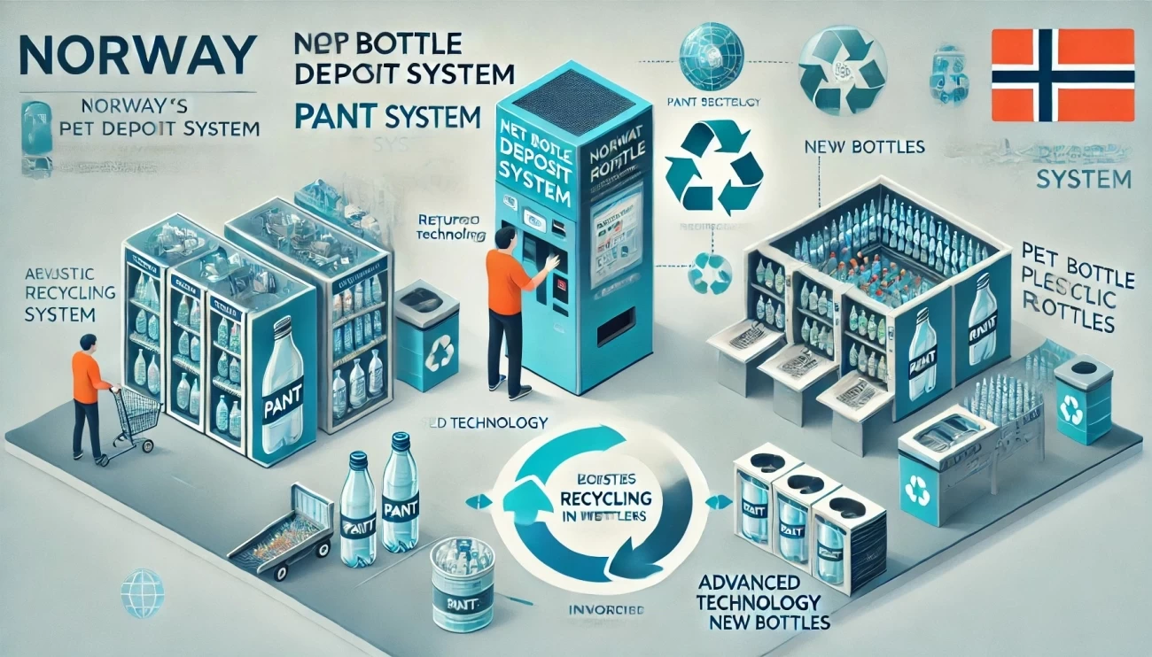 изображение, которое иллюстрирует норвежскую депозитную систему для пластиковых бутылок