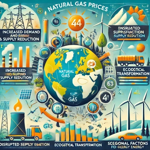 изображение, иллюстрирующее основные причины роста цен на природный газ.