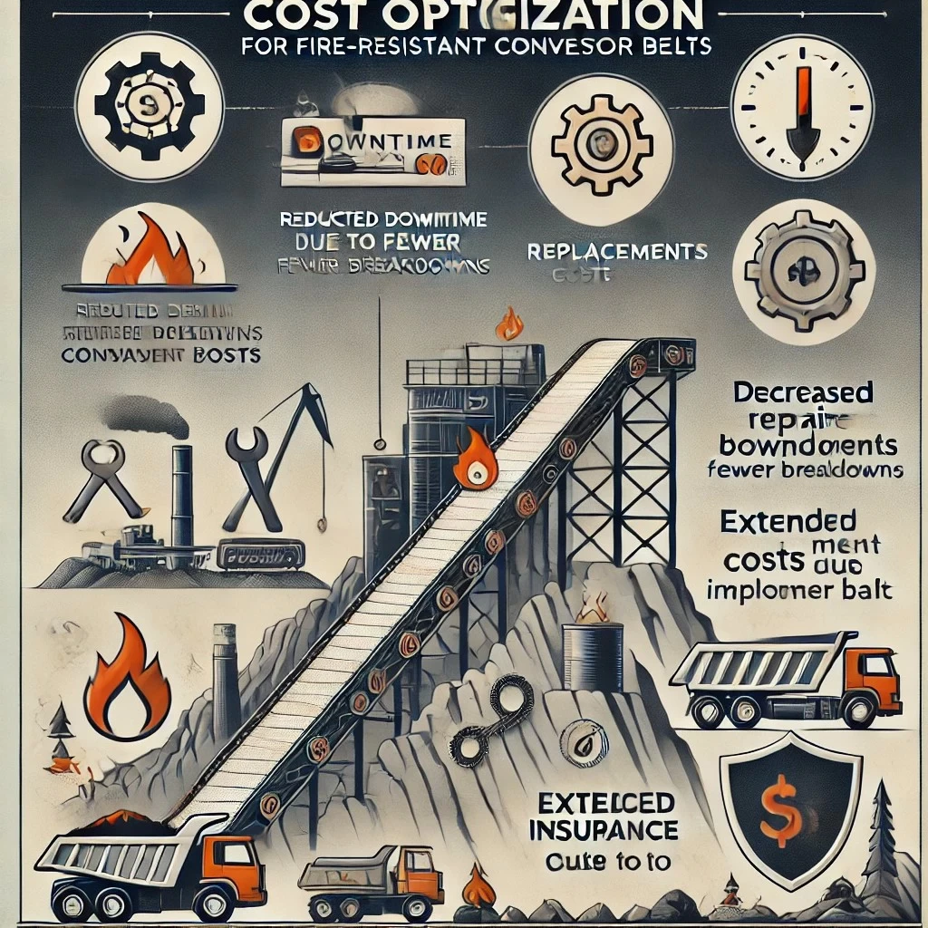 изображение, иллюстрирующее способы оптимизации затрат при использовании огнестойких конвейерных лент.