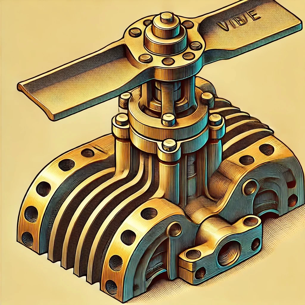 изображение латунной и бронзовой шиберной задвижки, предназначенной для работы с загрязненными и вязкими средами, такими как канализация и целлюлозное производство