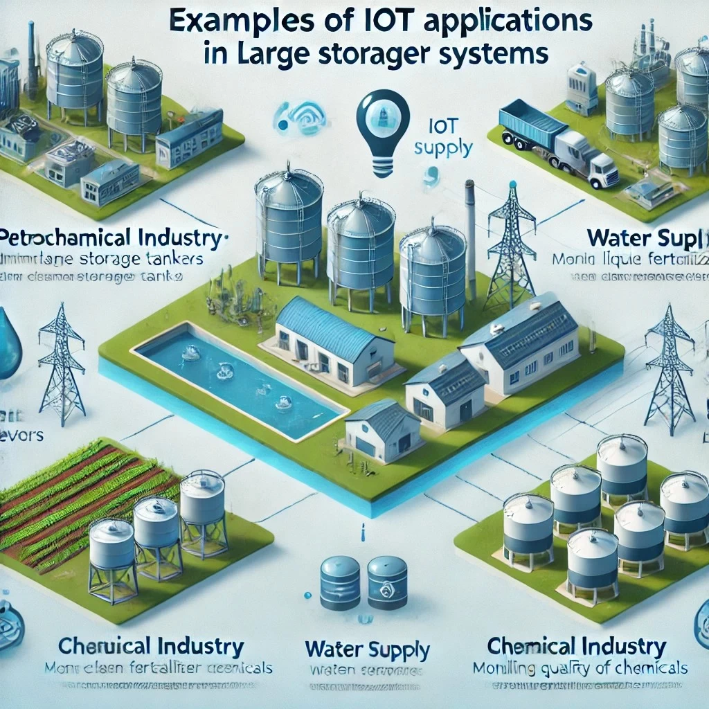 Изображение с примерами применения IoT в резервуарных системах