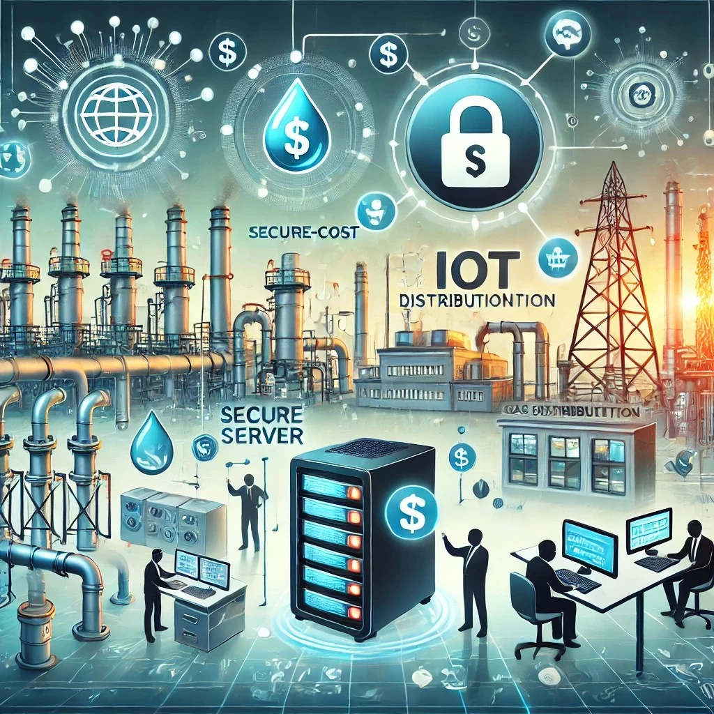 Изображение отображает перспективы и вызовы IoT в управлении газораспределительными станциями. 