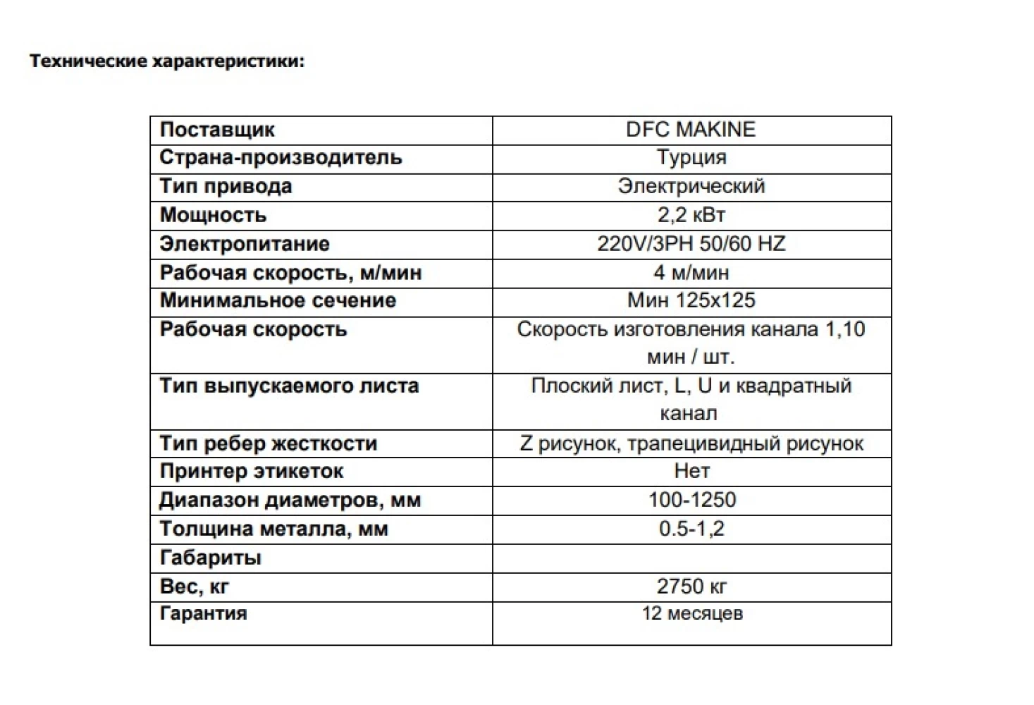 Фото: Станок для производства прямоугольных воздуховодов DFC MAKIN